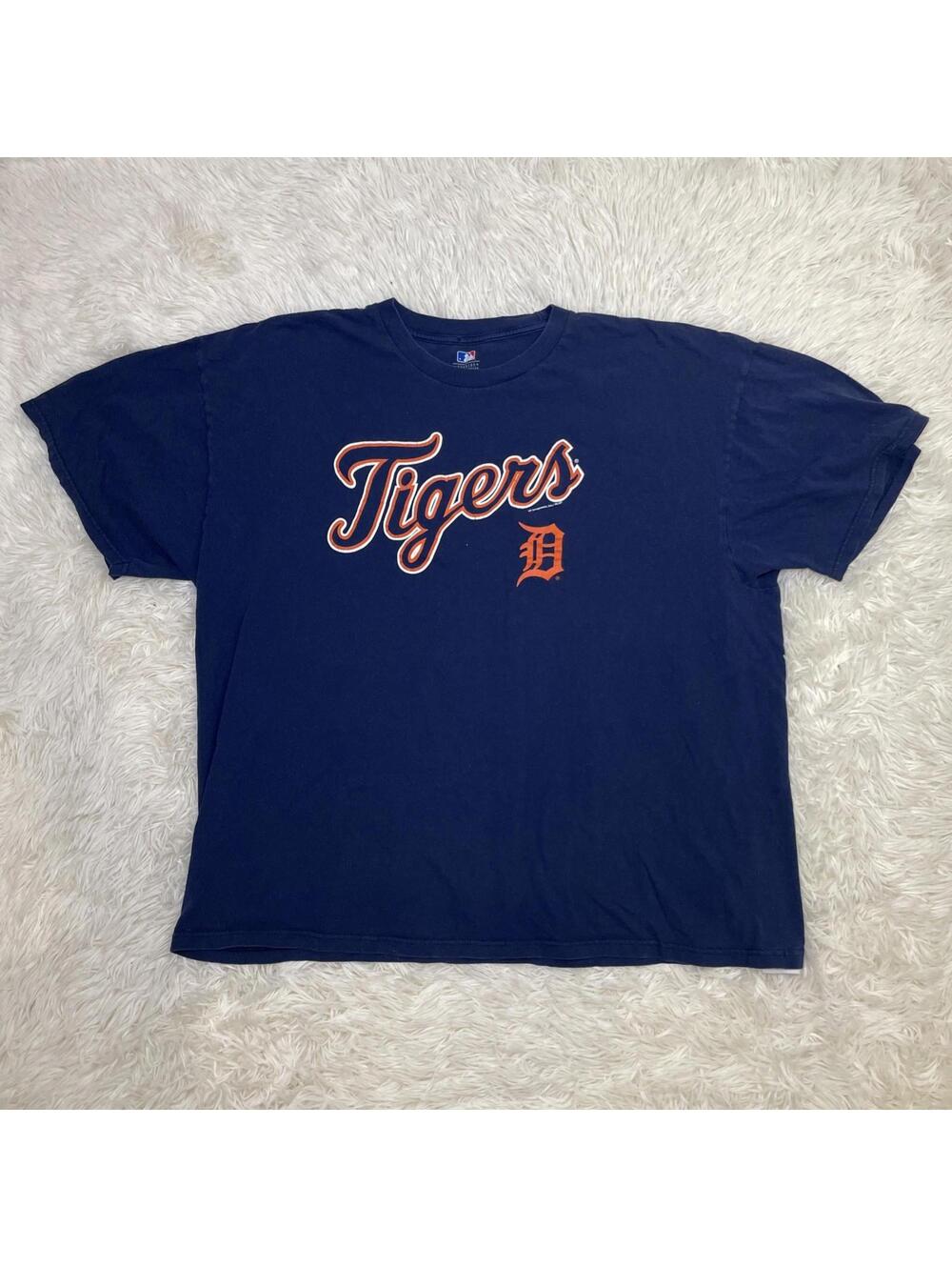 Detroit Tigers Navy Blue short sleeve crewneck MLB merchandise tshirt Size XXL